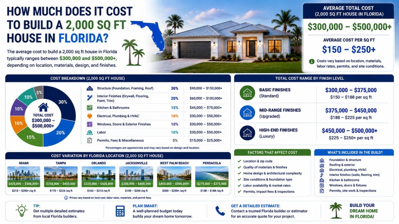 How Much Does It Cost to Build a 2000 Sq Ft House in Florida