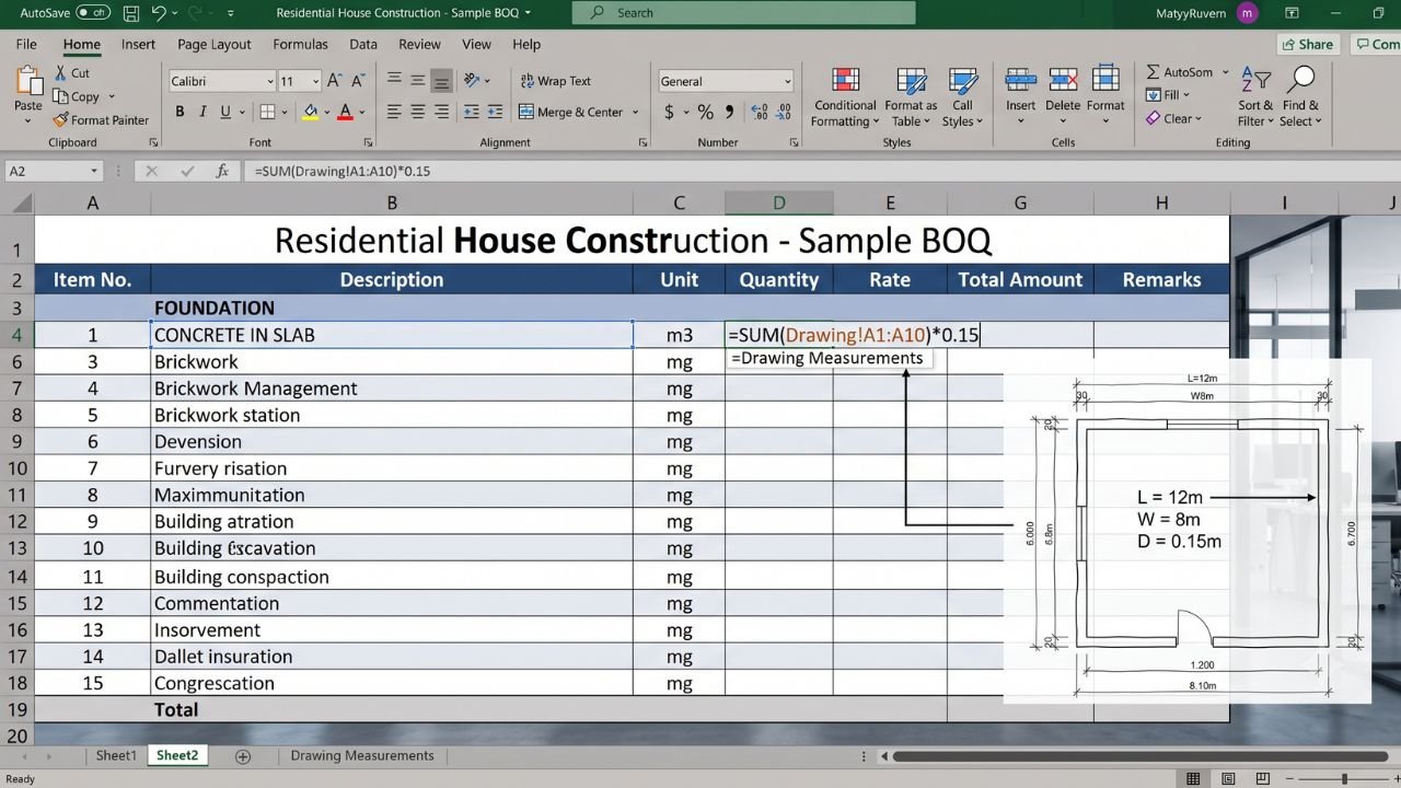 How to Create BOQ in Excel 