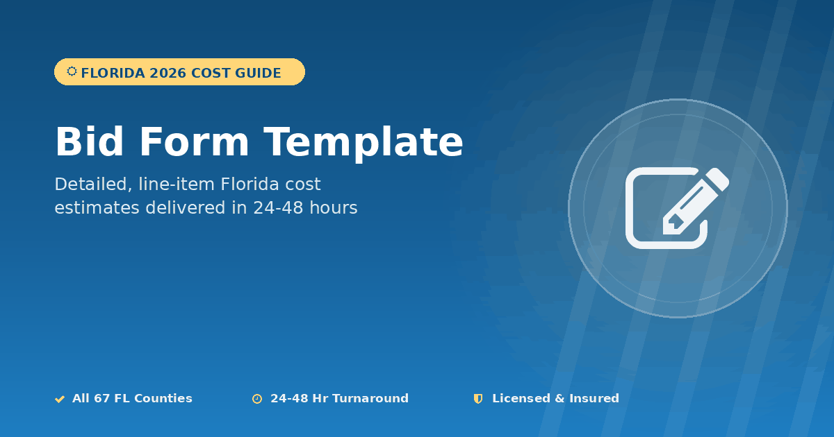 Bid Form Template for Construction Tenders (Free Guide + Example)