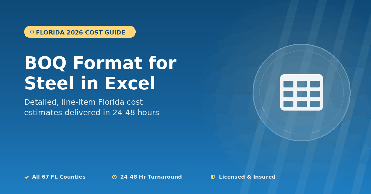 BOQ Format for Steel Structure in Excel: A Practical Guide