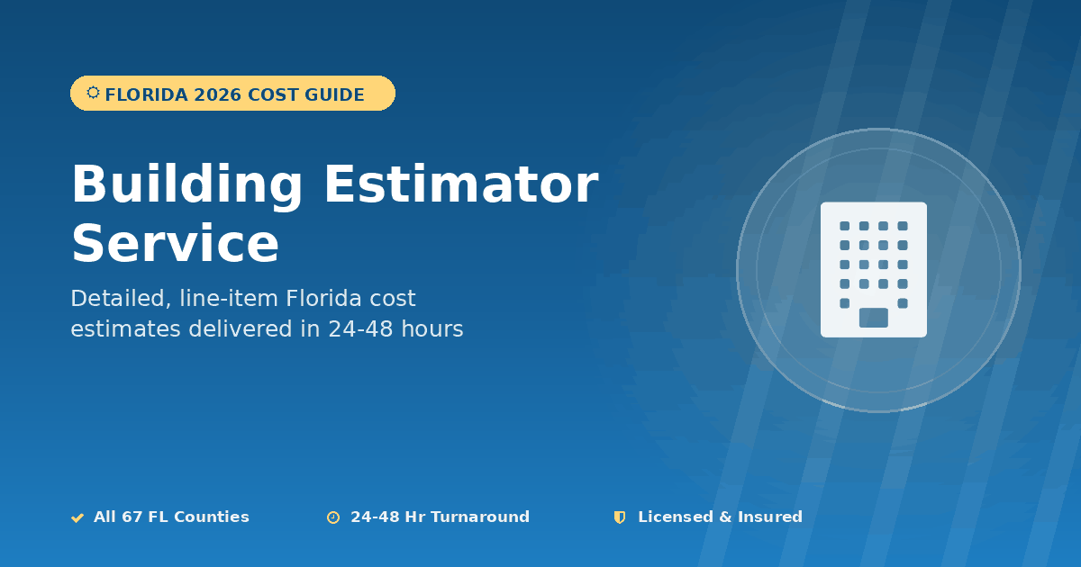 Florida building estimator service new construction budget