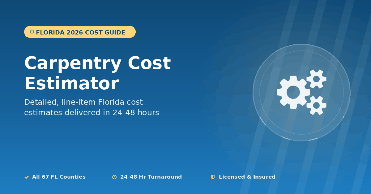 Florida carpentry cost estimator rough vs finish labor rates
