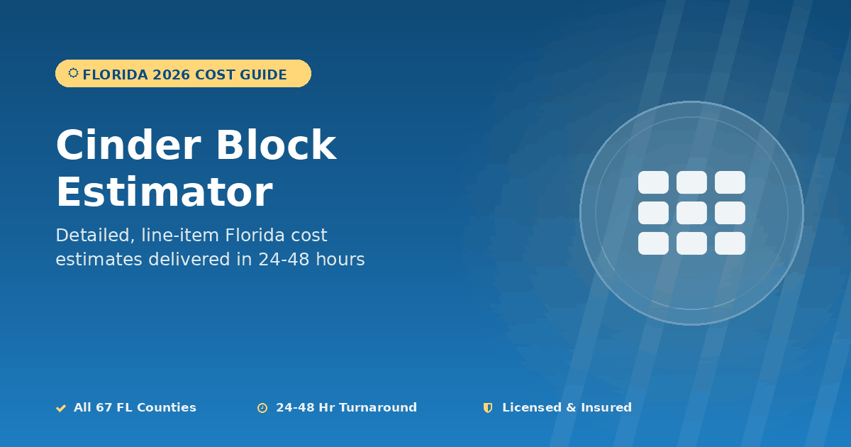 Florida cinder block estimator garden and freestanding wall pricing