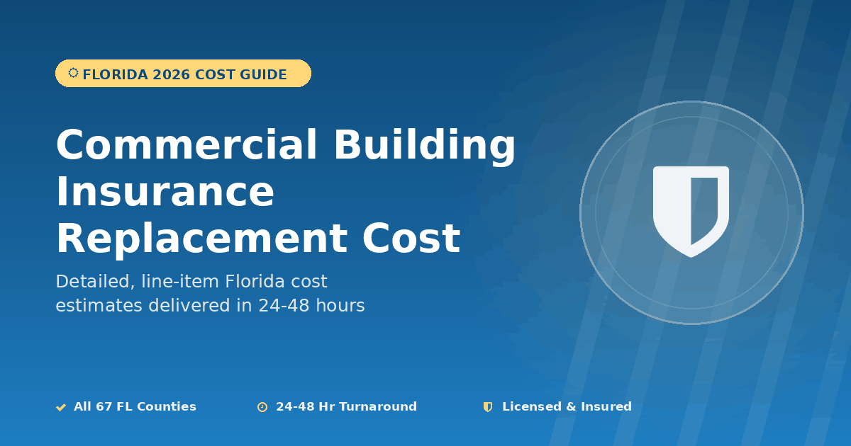 Florida commercial building insurance replacement cost estimator renewal checkup