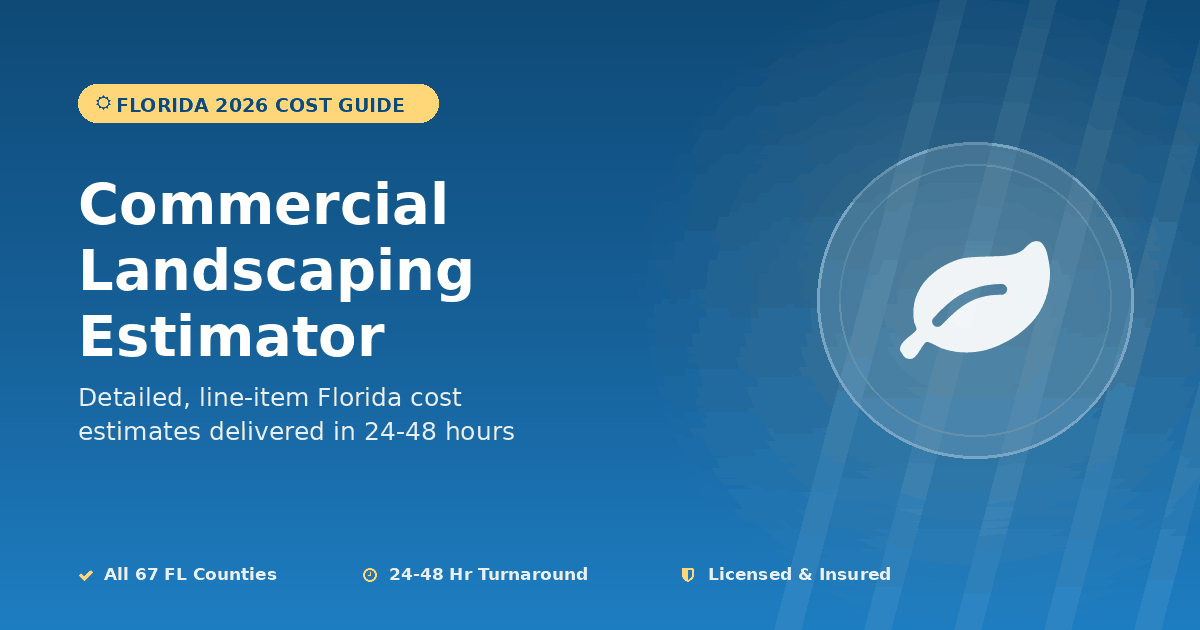 Florida commercial landscaping estimator office park retail HOA pricing