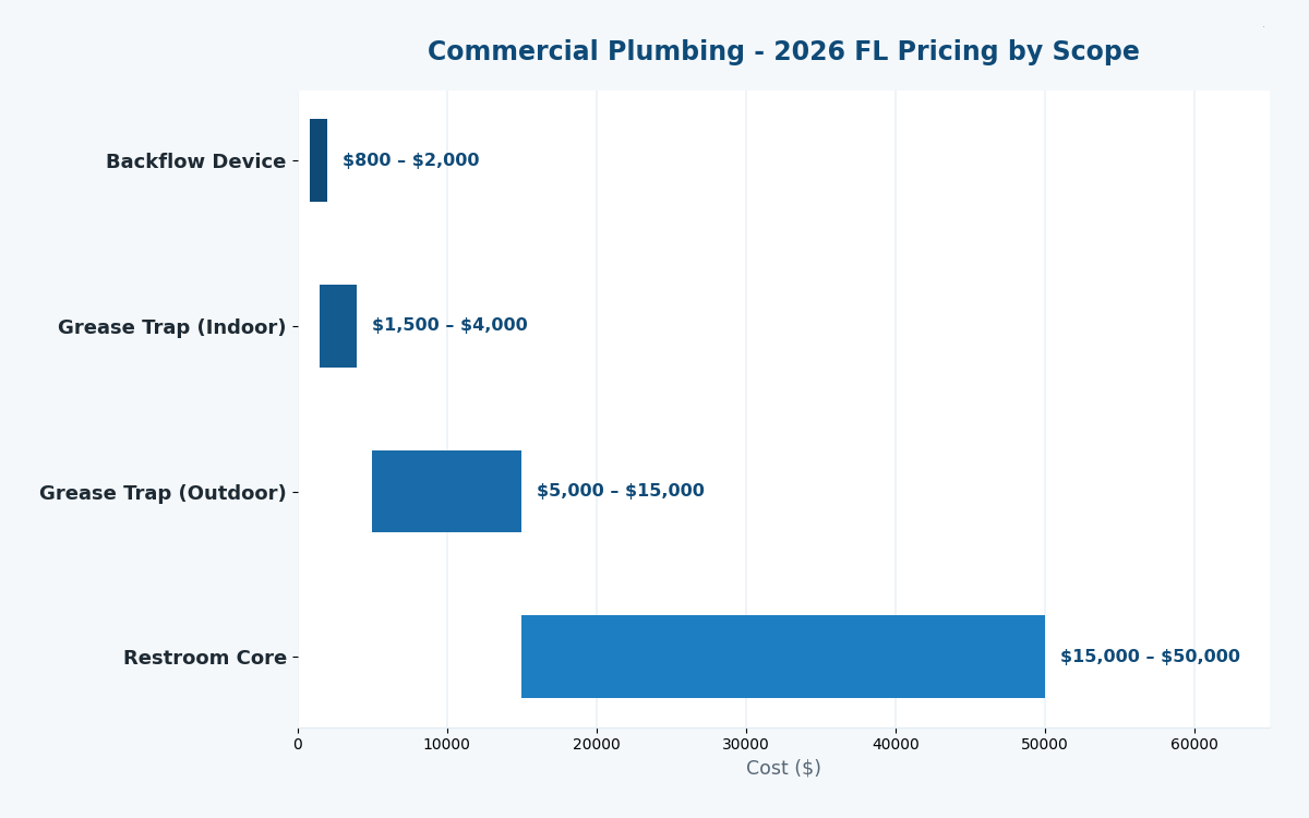 Florida commercial plumbing cost estimator 2026 pricing