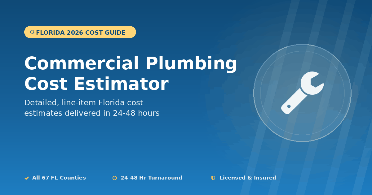 Florida commercial plumbing cost estimator grease trap backflow pricing