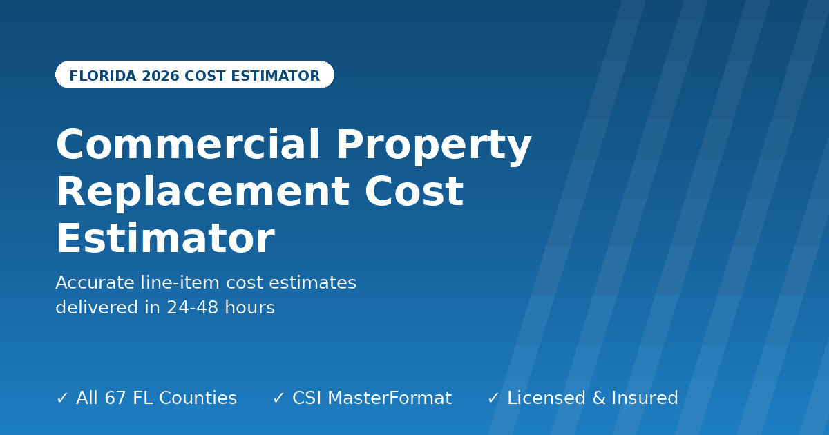 Florida commercial property replacement cost estimator building and contents combined