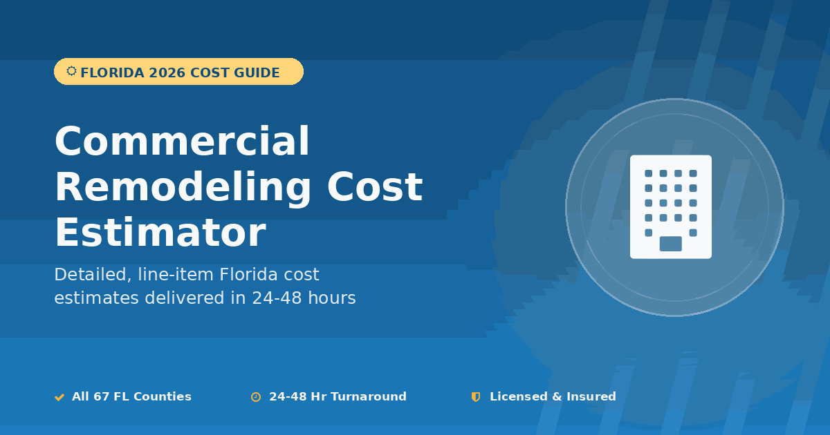 Florida commercial remodeling cost estimator occupied vacant renovation pricing