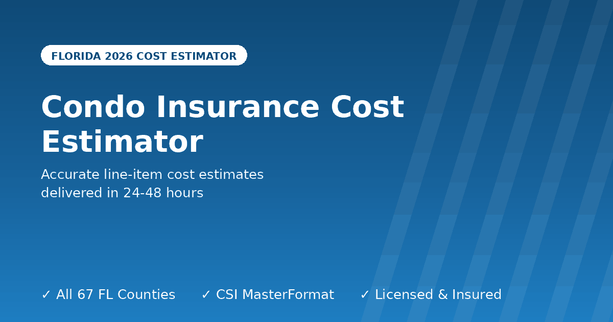 Florida condo insurance HO-6 dwelling replacement cost estimator