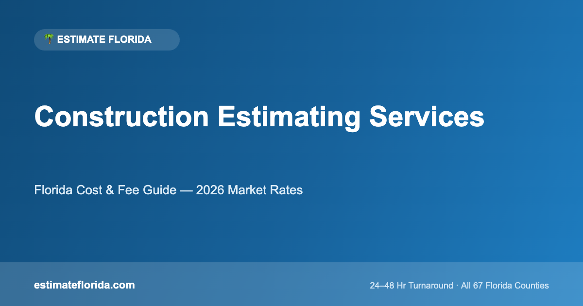Construction estimating services Florida quantity takeoff report