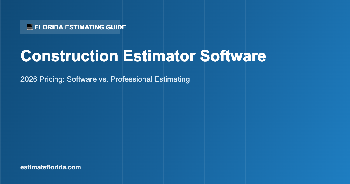 Construction estimator software versus professional estimating service comparison