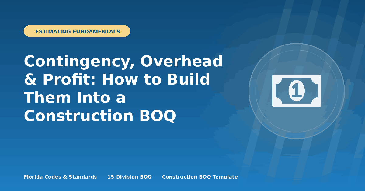 Contingency, Overhead & Profit: How to Build Them Into a Construction BOQ