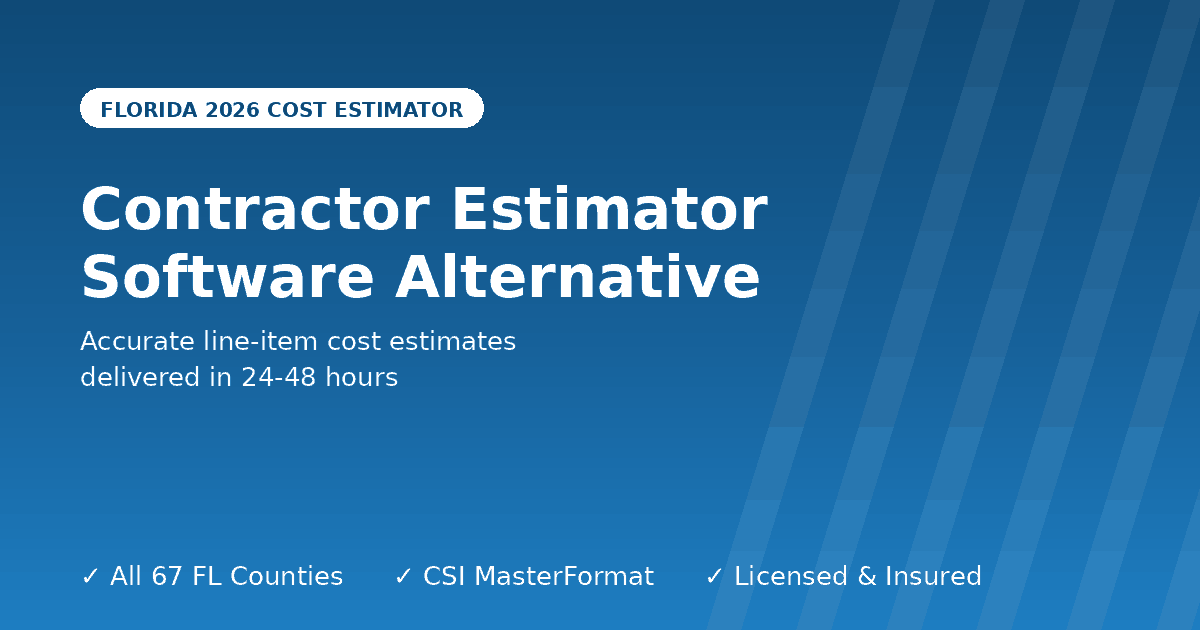 Florida contractor estimator software alternative done for you estimating service