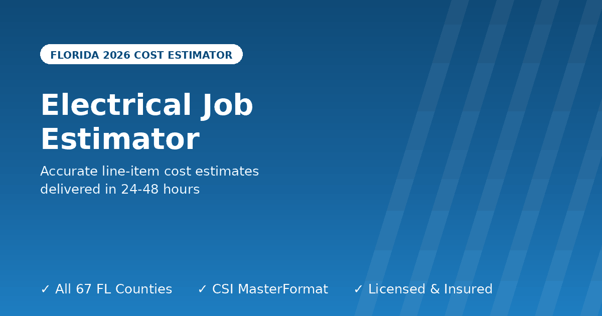 Florida electrical job estimator per-task pricing