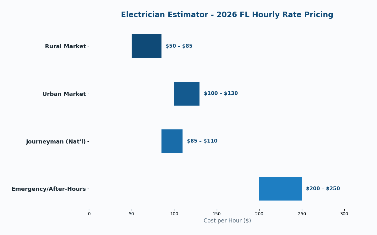 Florida electrician cost estimator 2026 hourly rate pricing