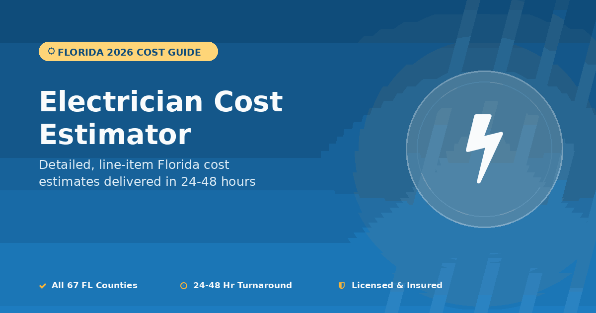 Florida electrician cost estimator hourly rate service call pricing