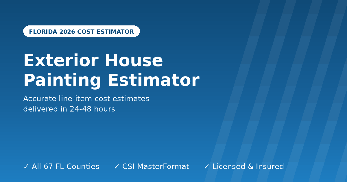 Florida exterior house painting cost estimator siding repaint