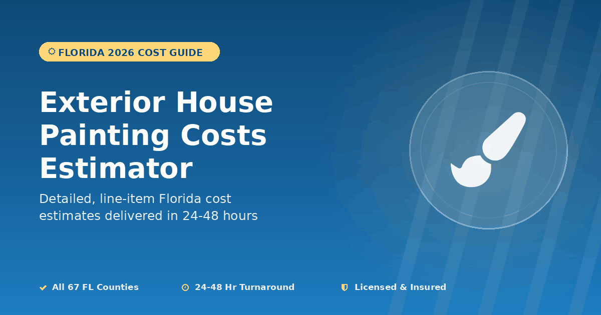 Florida exterior house painting costs estimator size prep scope pricing