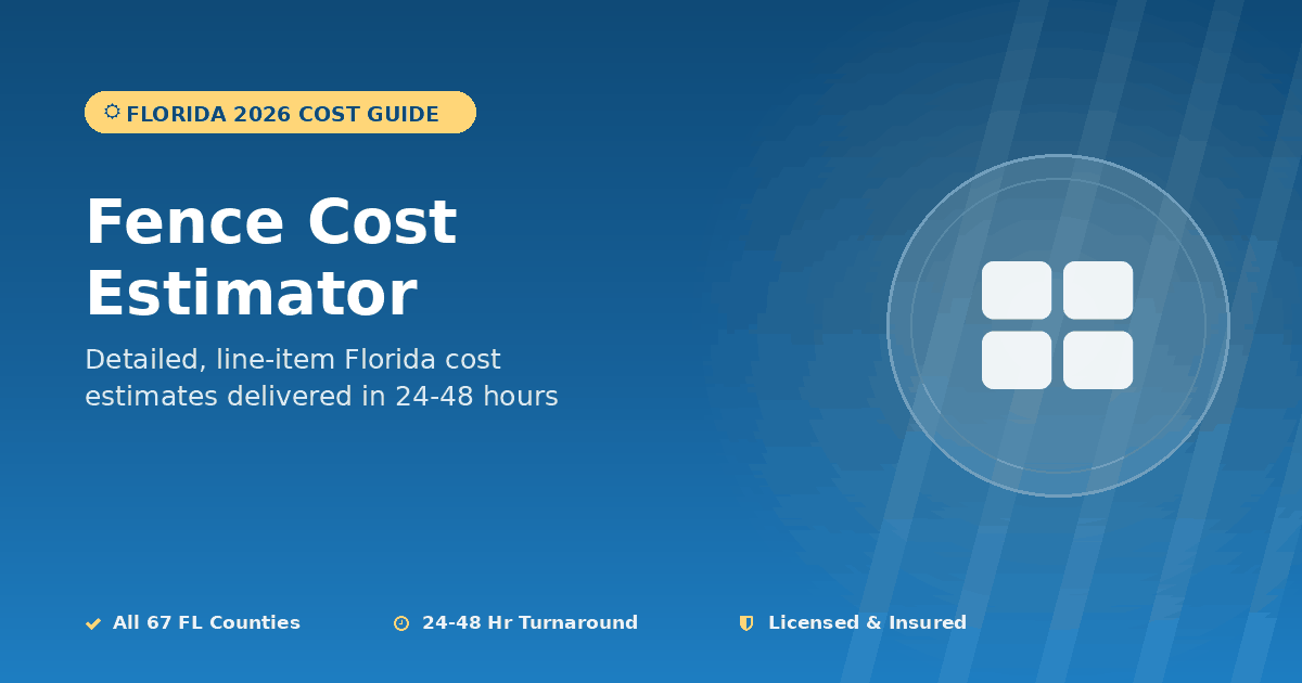 Florida fence cost estimator wood vinyl aluminum chain link