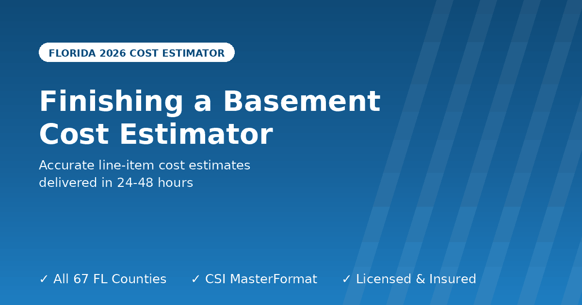 Florida finishing a basement cost estimator unfinished to finished