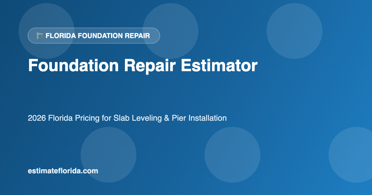 Florida foundation repair estimator slab leveling and pier installation