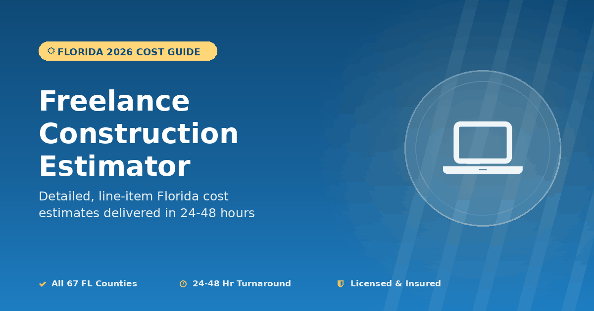 Florida freelance construction estimator independent pricing