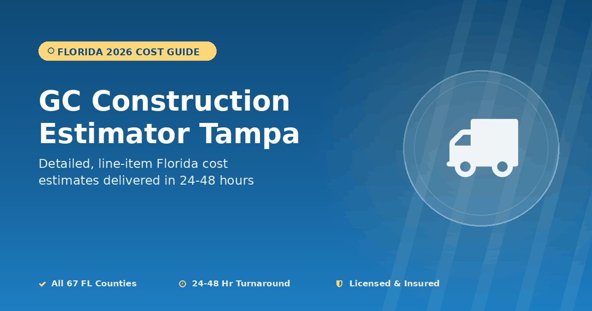 Tampa FL general contractor construction cost estimator pricing