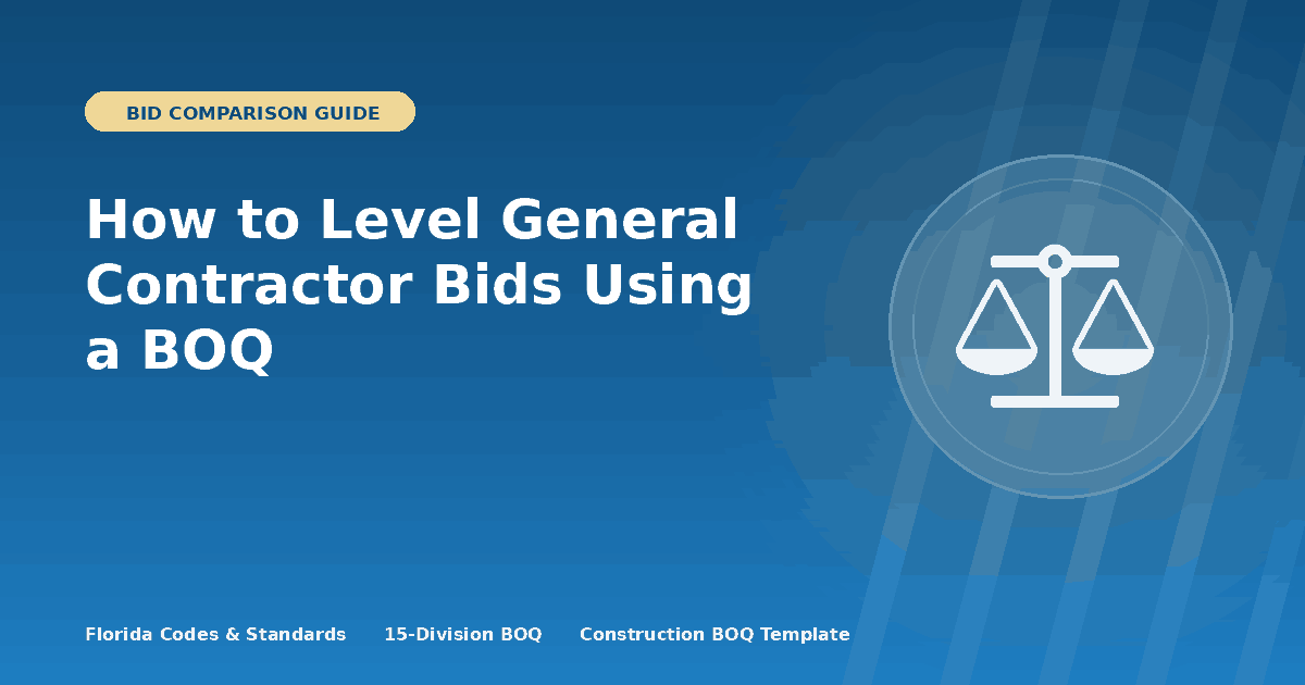 How to Level General Contractor Bids Using a BOQ