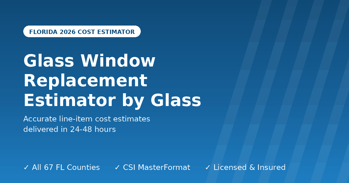 Florida glass window replacement cost estimator by spec