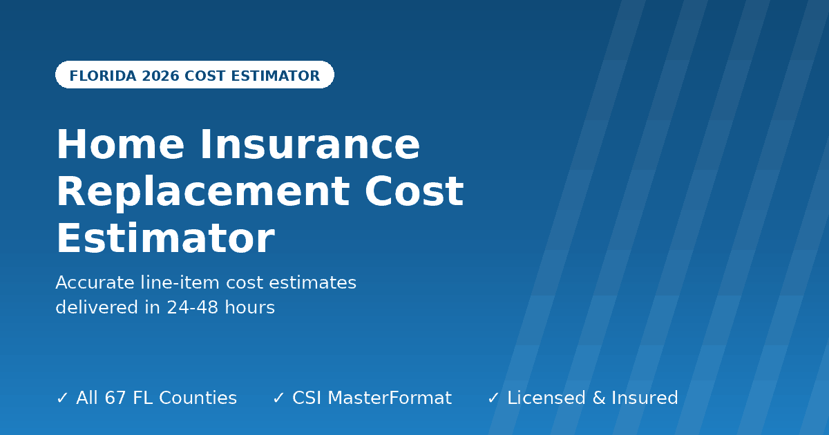 Florida home insurance replacement cost estimator dwelling and contents combined
