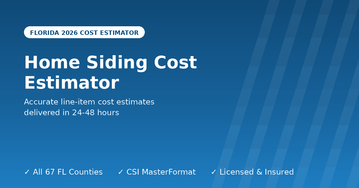 Florida home siding cost estimator material comparison