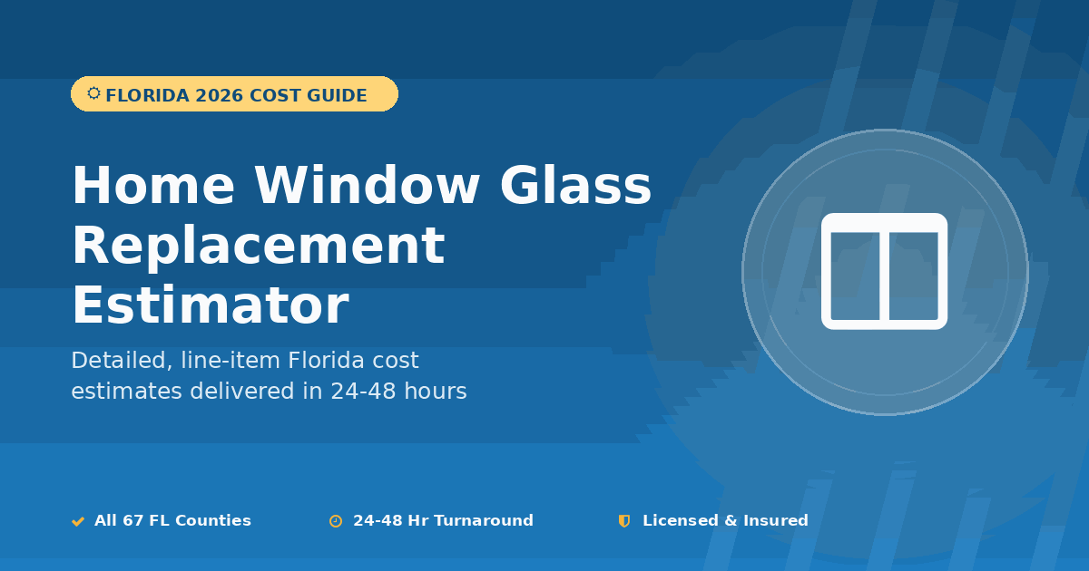 Florida home window glass replacement cost estimator DIY professional repair