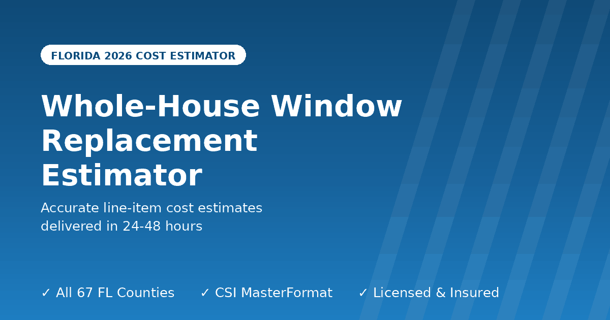 Florida whole house window replacement cost estimator
