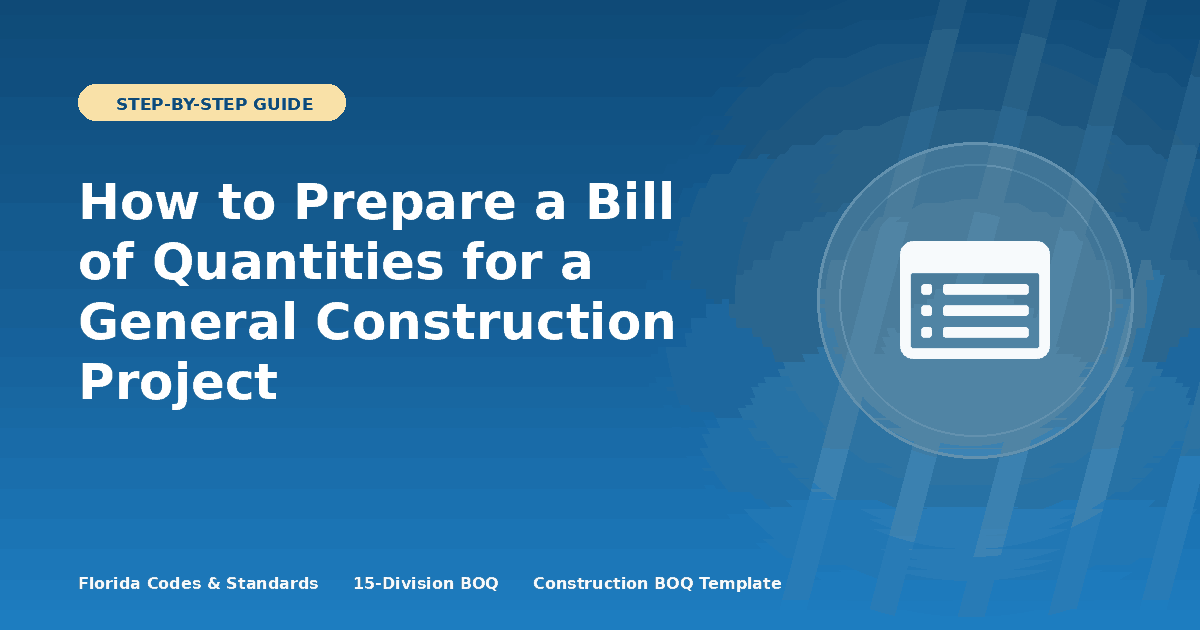 How to Prepare a Bill of Quantities for a General Construction Project
