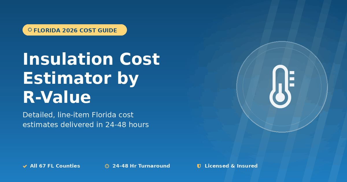 Florida insulation cost estimator R-value energy savings