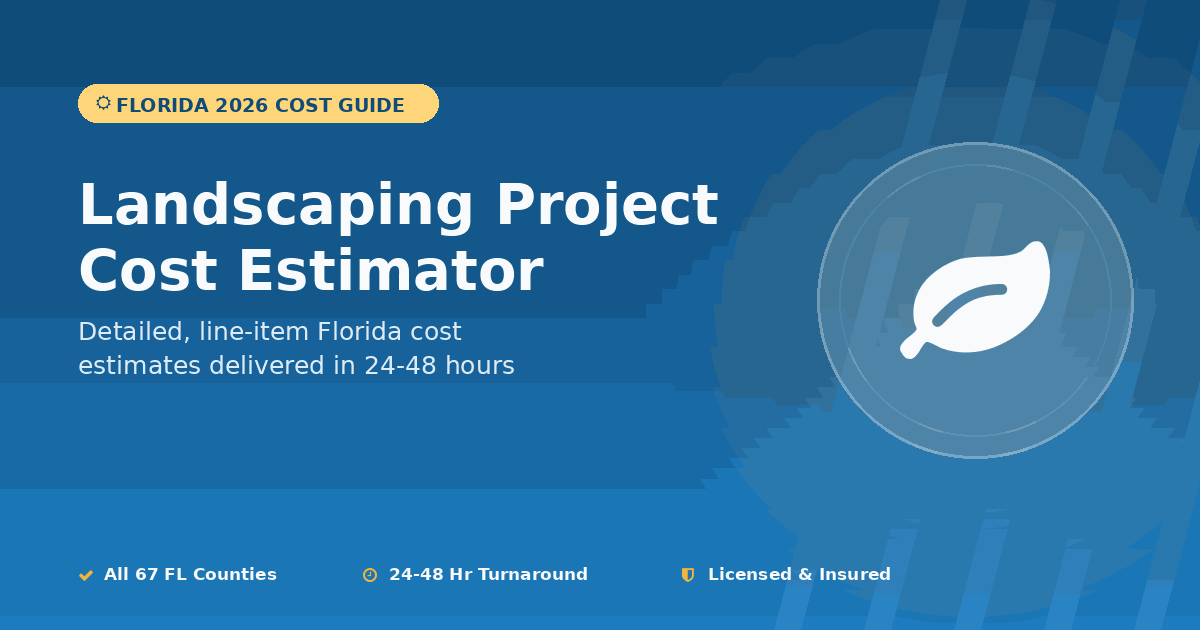 Florida landscaping project cost estimator whole yard package pricing