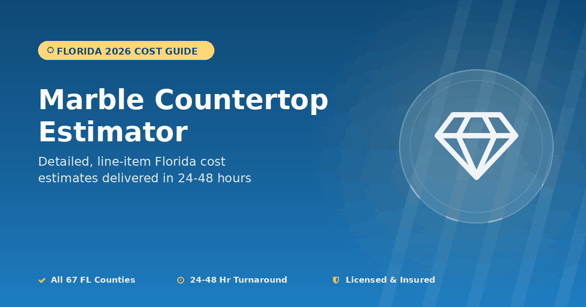Florida marble countertop estimator kitchen slab pricing
