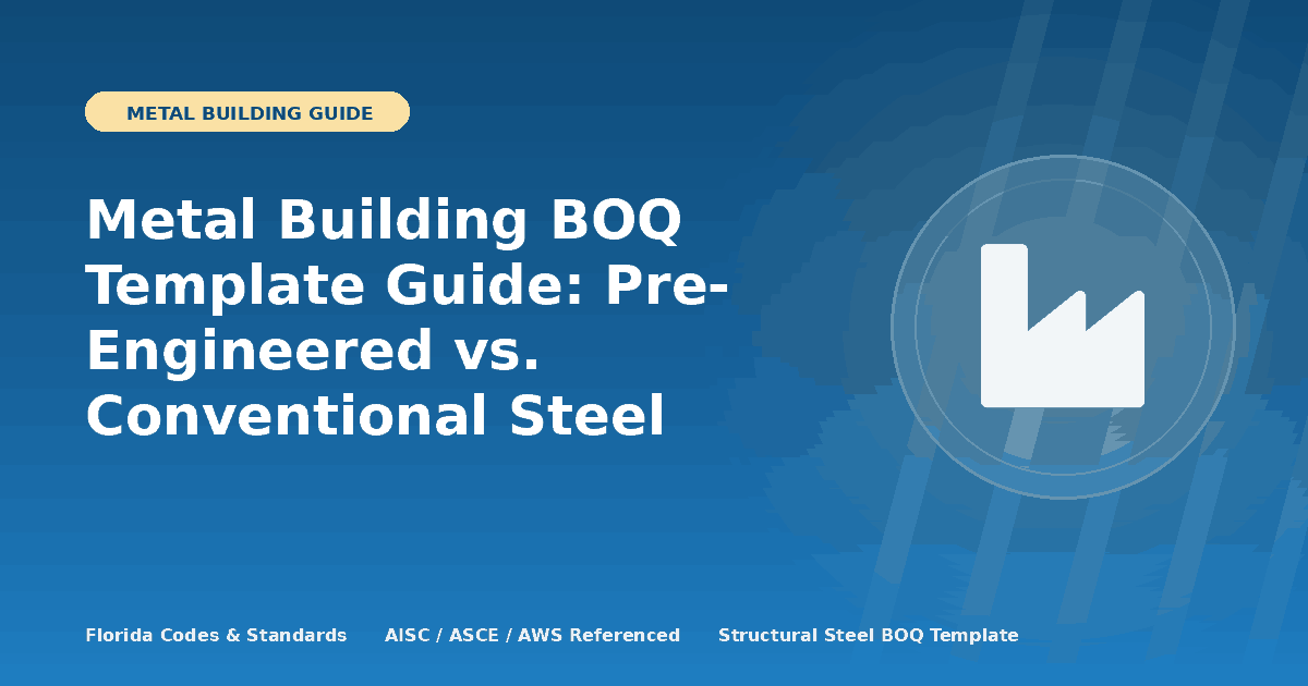 Metal Building BOQ Template Guide: Pre-Engineered vs. Conventional Steel