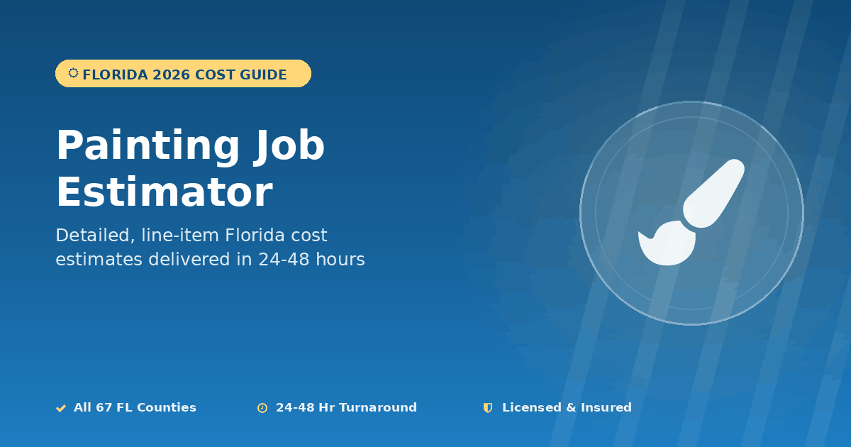 Florida painting job estimator job costing methodology