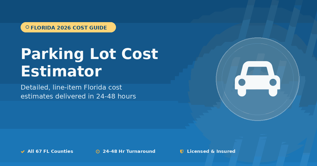 Florida parking lot cost estimator paving striping ADA pricing