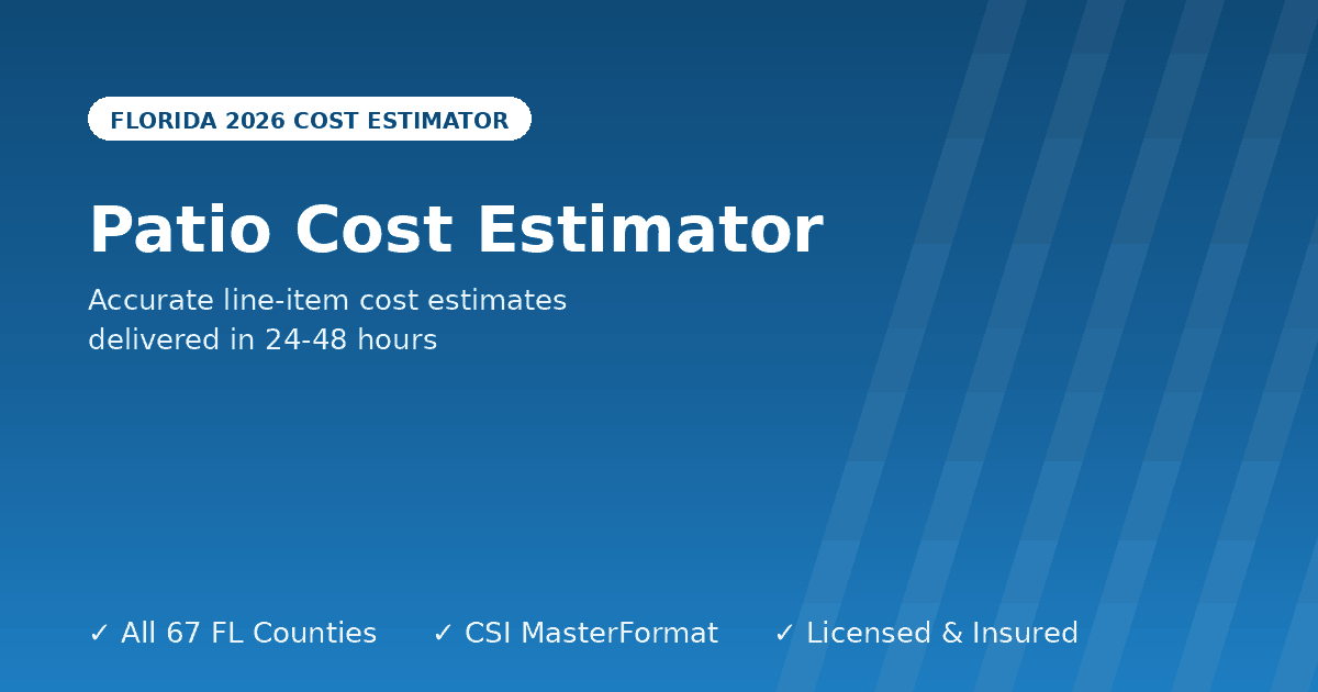 Florida patio cost estimator pavers stamped concrete natural stone