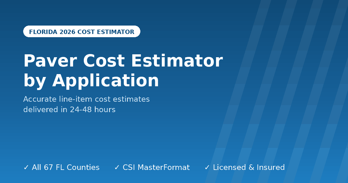 Florida paver cost estimator by application