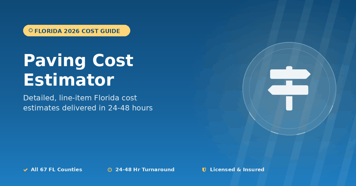 Florida paving cost estimator walkway sidewalk pricing