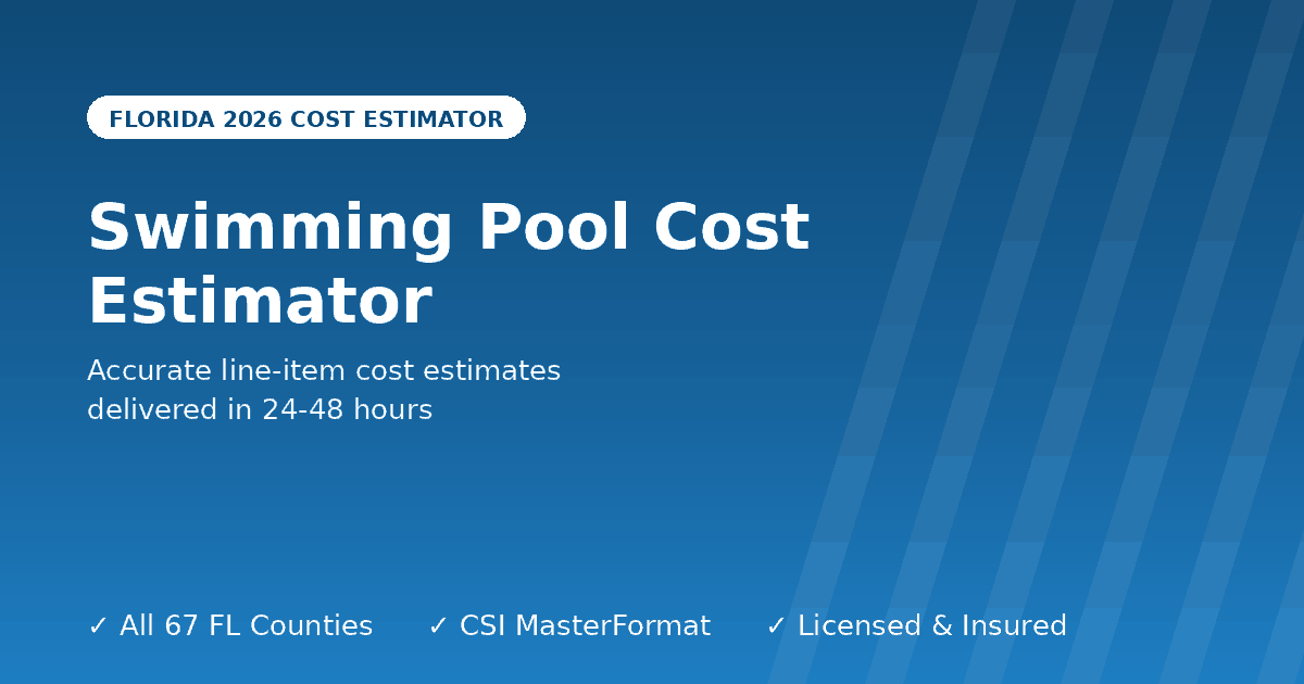 Florida swimming pool cost estimator inground gunite fiberglass