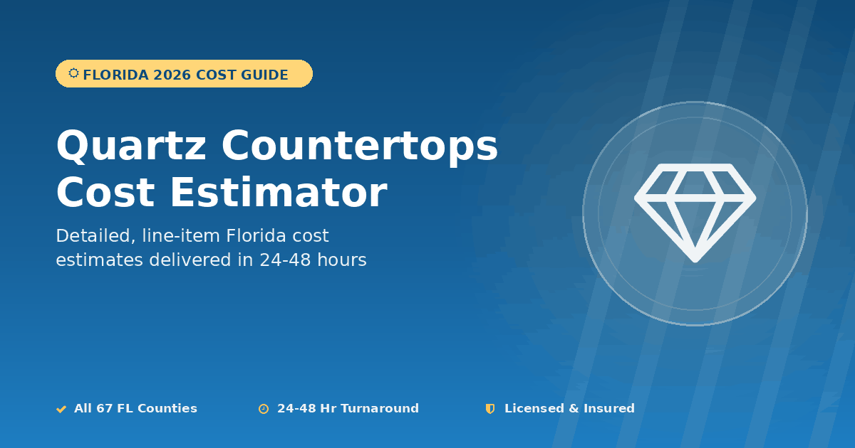 Florida quartz countertops cost estimator edge profile waterfall pricing