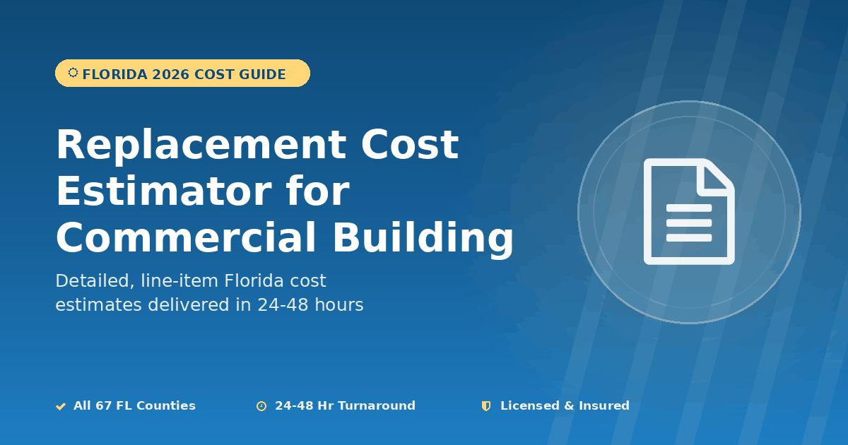 Florida replacement cost estimator commercial building ACV RCV