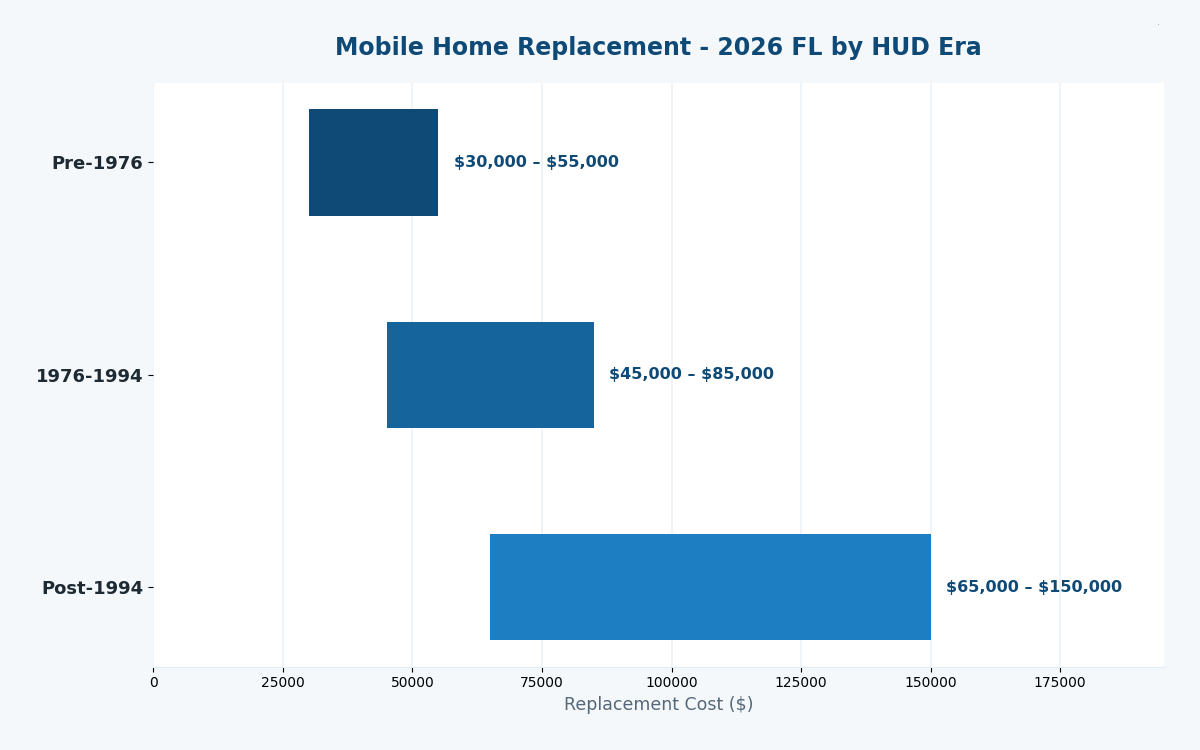 Florida replacement cost estimator mobile homes 2026 pricing
