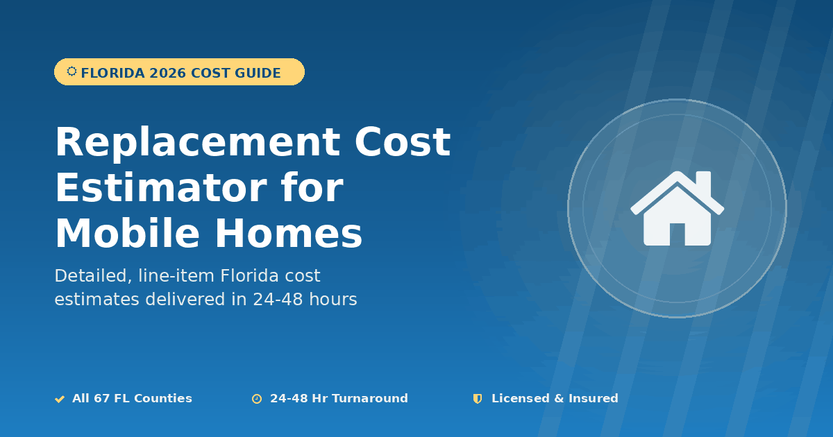 Florida replacement cost estimator mobile homes HUD code pricing