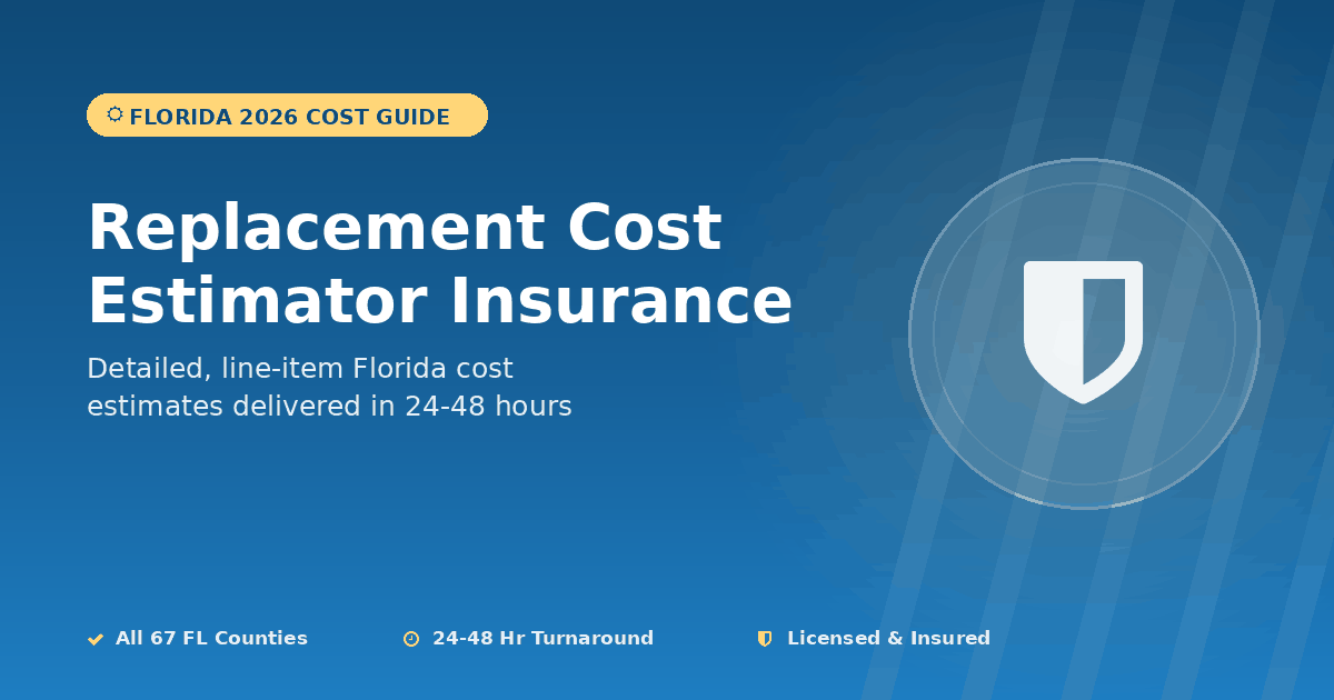 Florida replacement cost estimator insurance by construction type